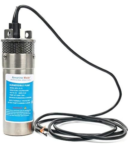 BACOENG DC 12V Solar Water Pump, Submersible Well Pump 20FT, 20GPM